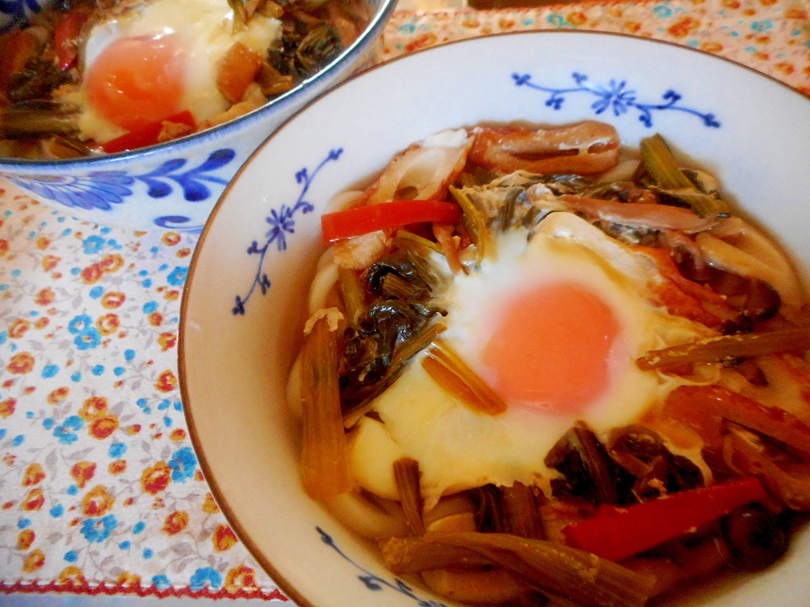 小松菜とちくわと卵の汁うどん