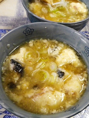 梅海苔大和芋の味噌汁