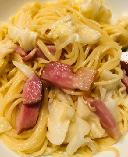 旨い☆キャベツとベーコンのコンソメクリームパスタ☆