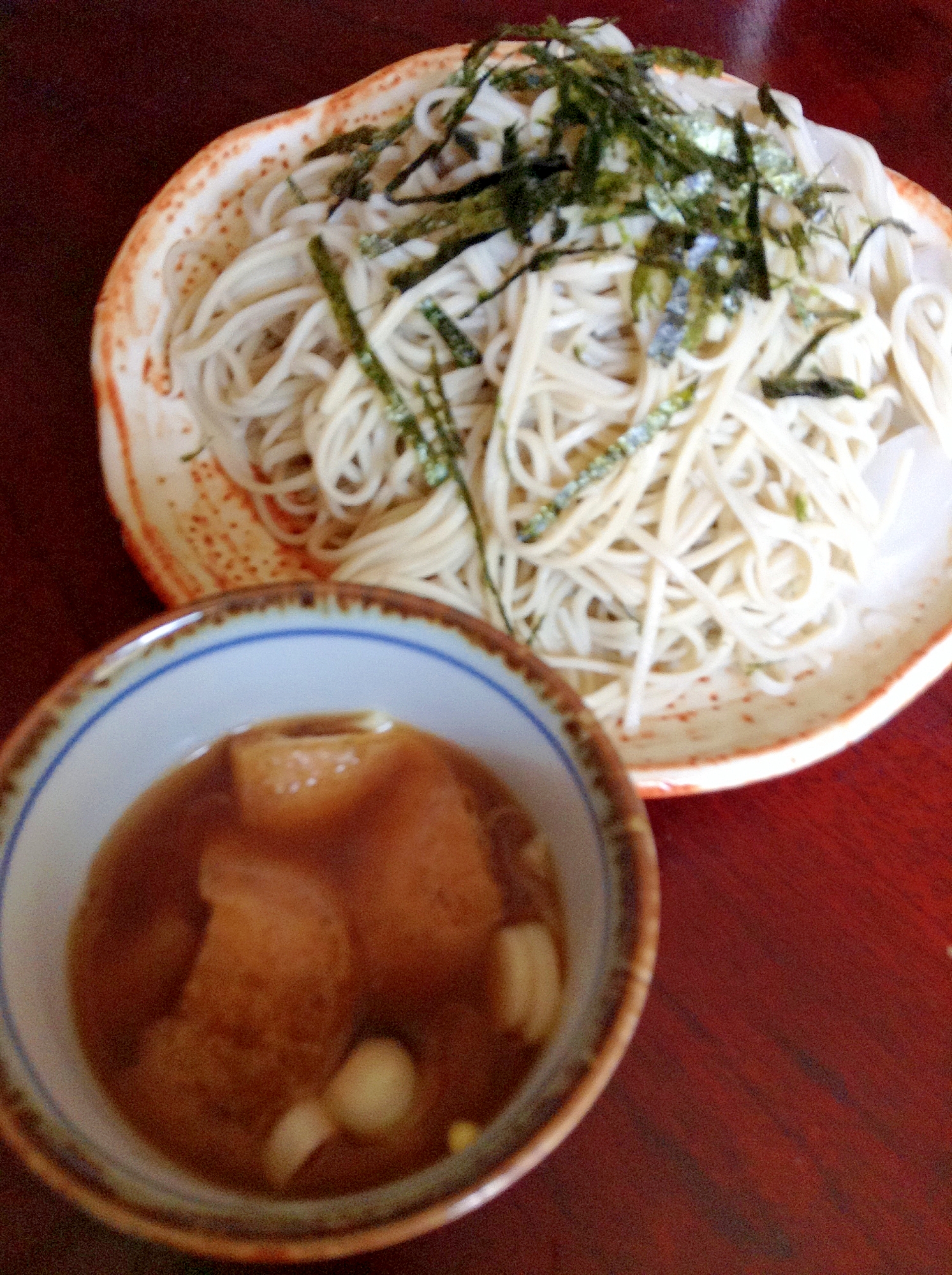 タケノコと油揚げのへぎそば【海藻つなぎで血栓予防】