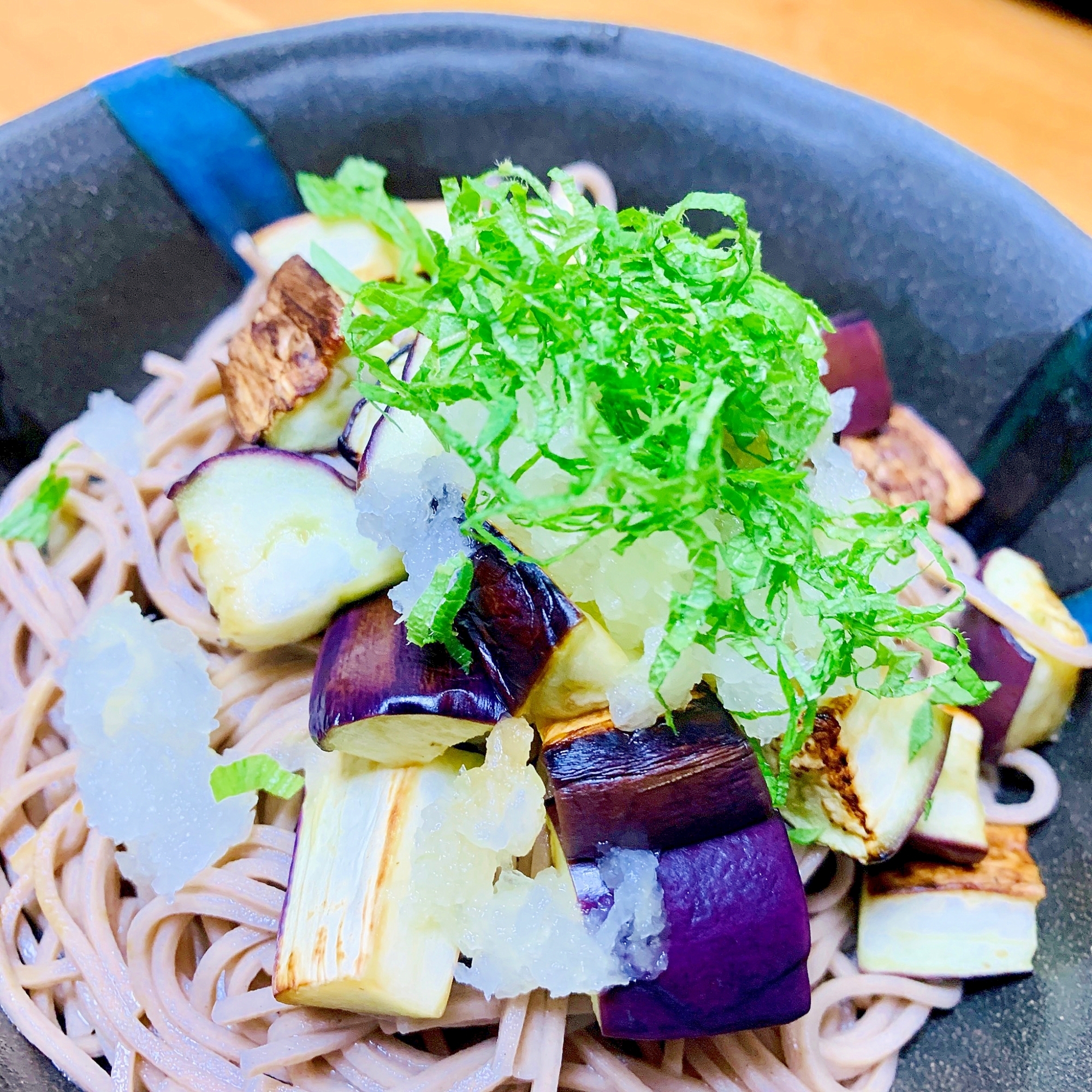 ヘルシー＊焼きなす入りおろし蕎麦＊