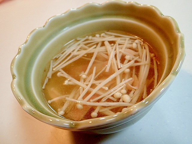 生姜香る　ベーコンとえのき茸の和風スープ