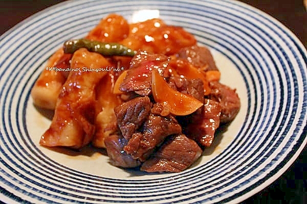 牛肉とちくわの醤油煮