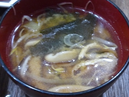 モヤシと椎茸のお味噌汁