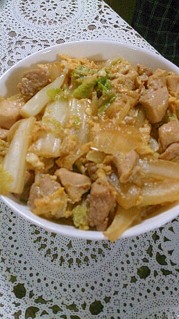 白菜たっぷり親子丼