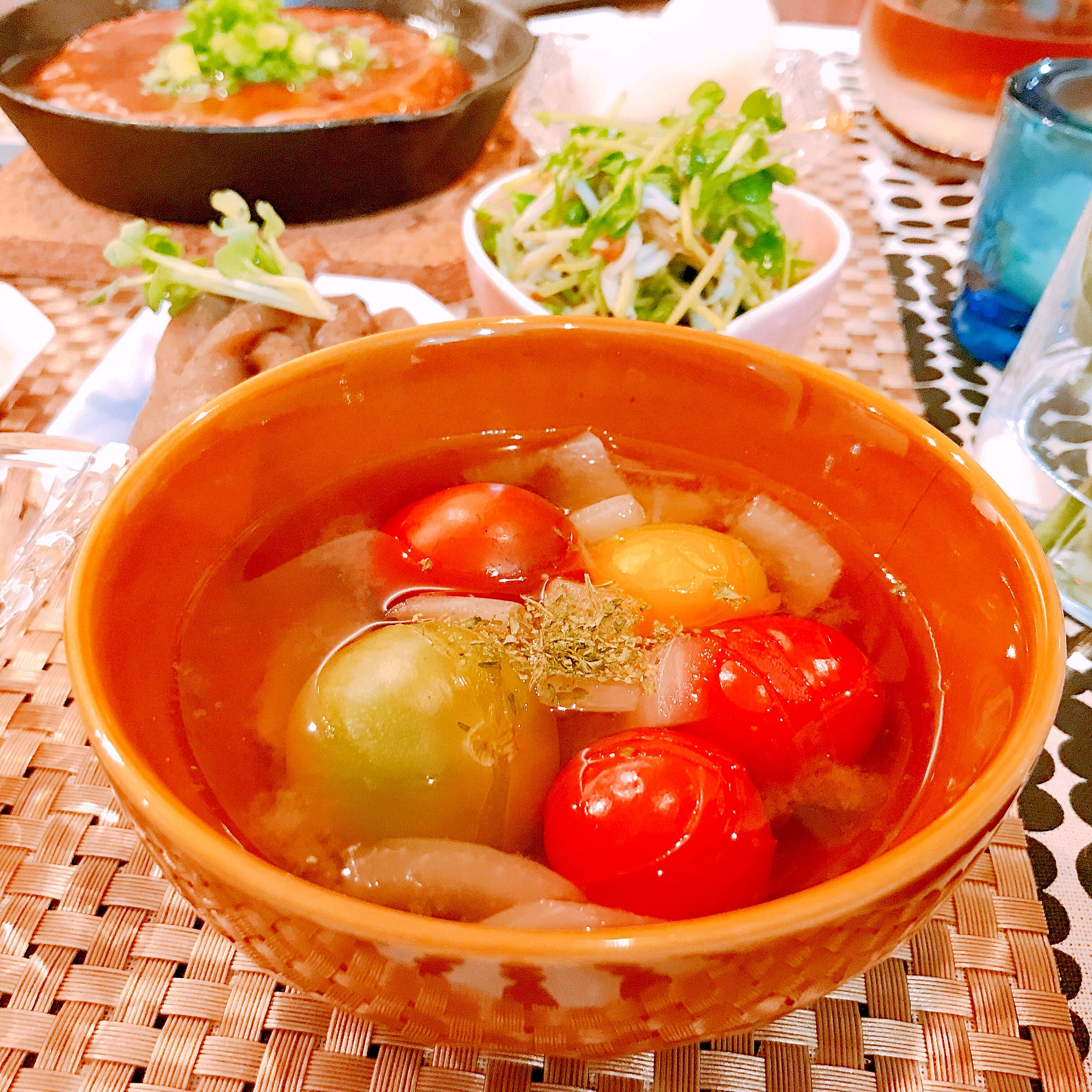 彩りミニトマトのスープ♡