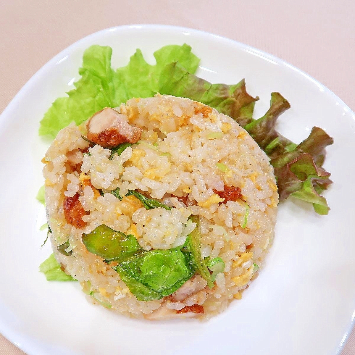 唐揚げリメイク炒飯（チャーハン）☆添え物も使うよ