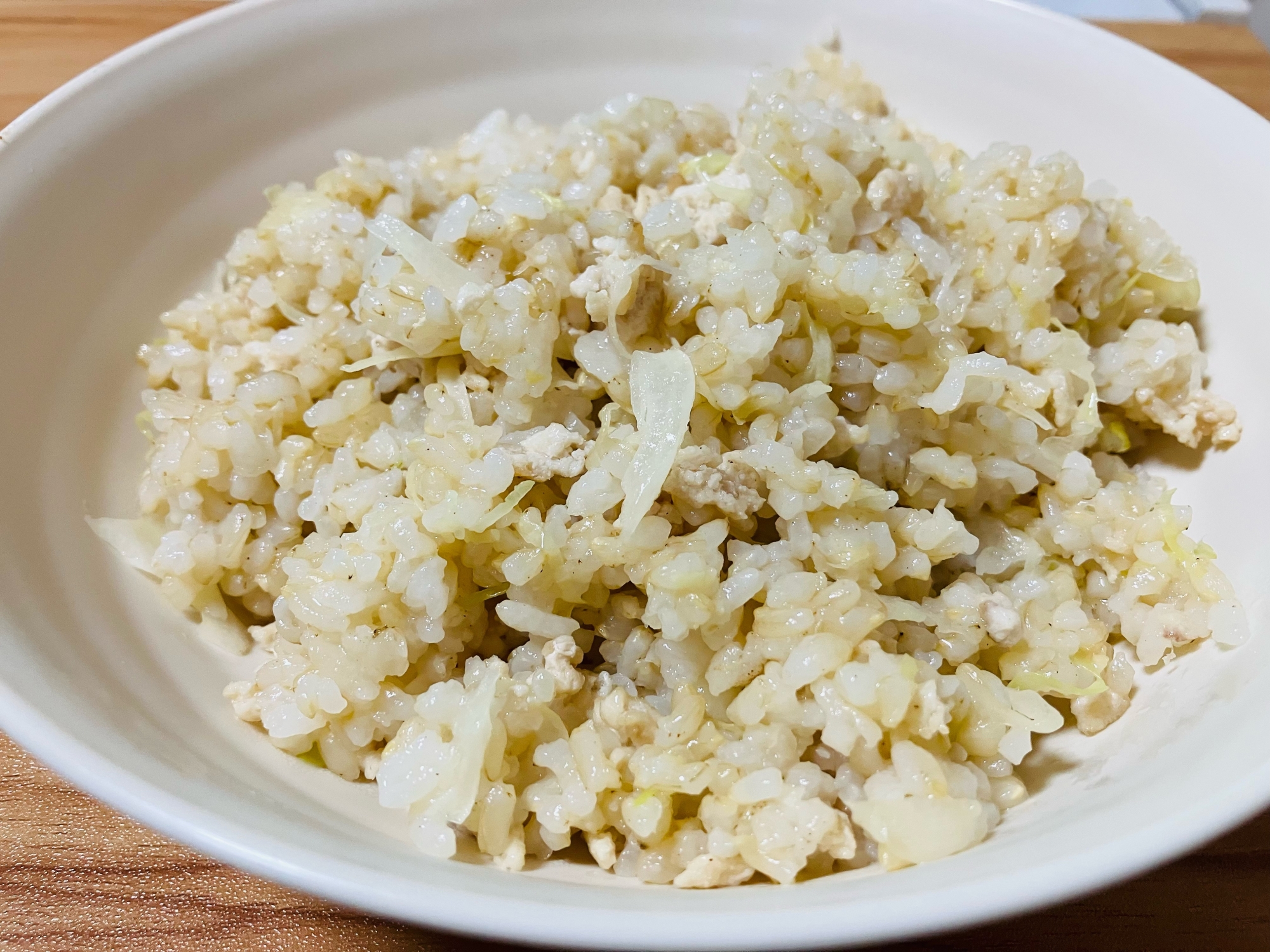 鶏ミンチとキャベツの炒飯