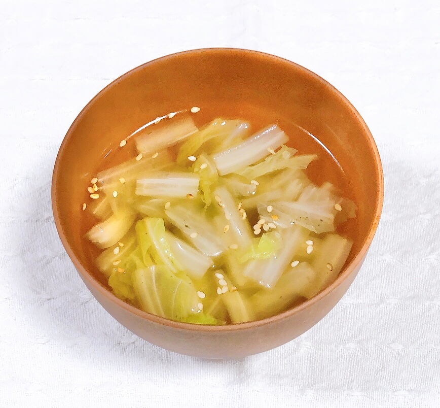 簡単⭐白菜と白ごま入り和風スープ
