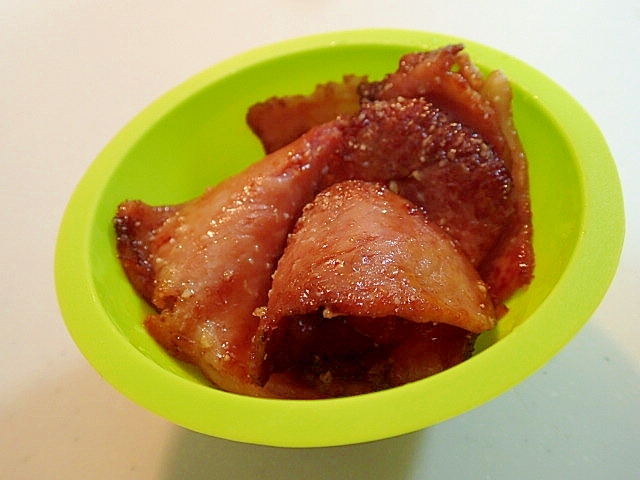 お弁当　焼豚の麺つゆ焼き
