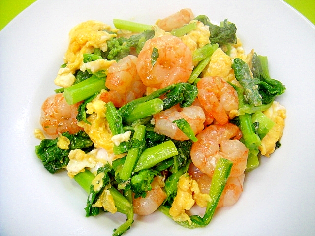 菜の花とむき海老の卵炒め レシピ 作り方 By Mint74 楽天レシピ 菜の花とむき海老の卵炒め レシピ 作り方 By Mint74 楽天レシピ