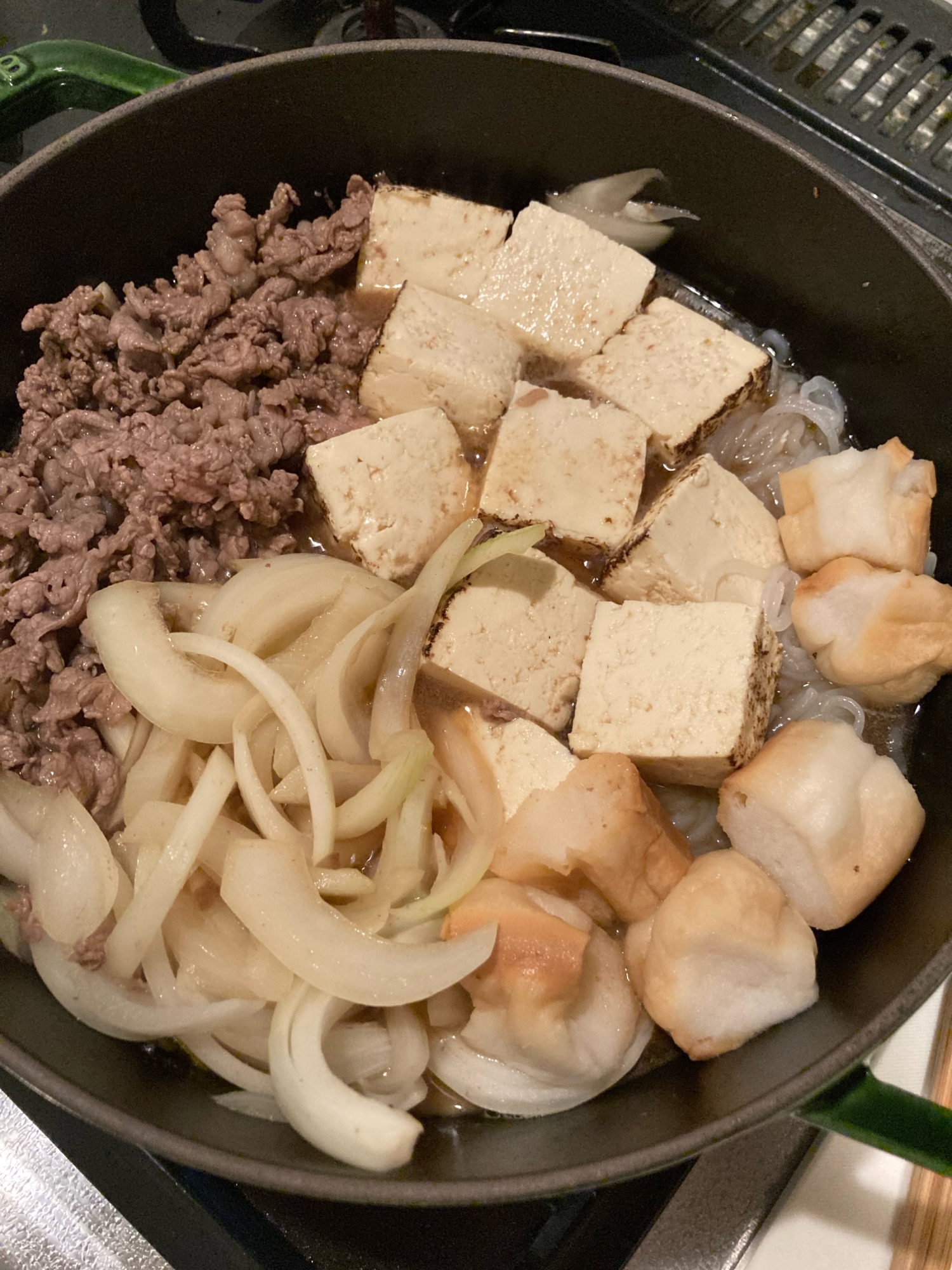 ストウブであったか牛鍋!ご飯にも。