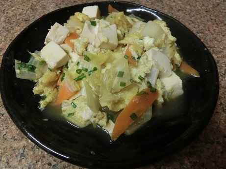 白菜と豆腐の卵とじ