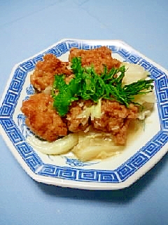 鶏から揚げのさっぱり酢煮
