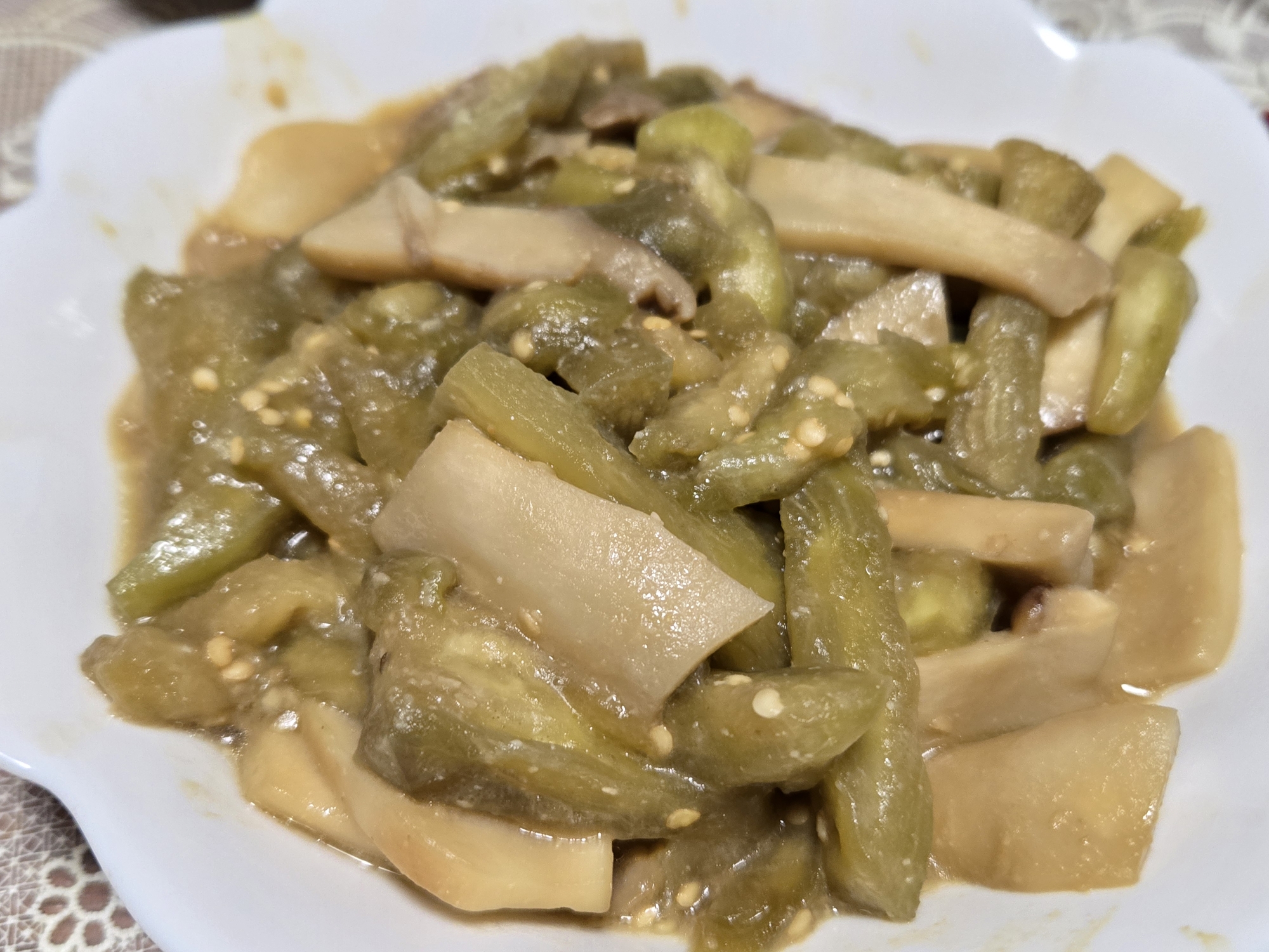 ナスとエリンギの味噌炒め