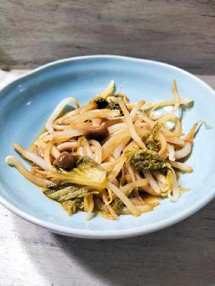 レタスしめじ黒豆もやしレンチン山椒和え
