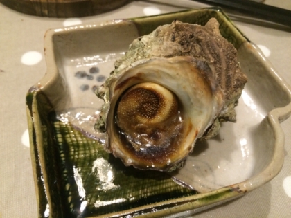 魚焼きグリルで、さざえのつぼ焼き