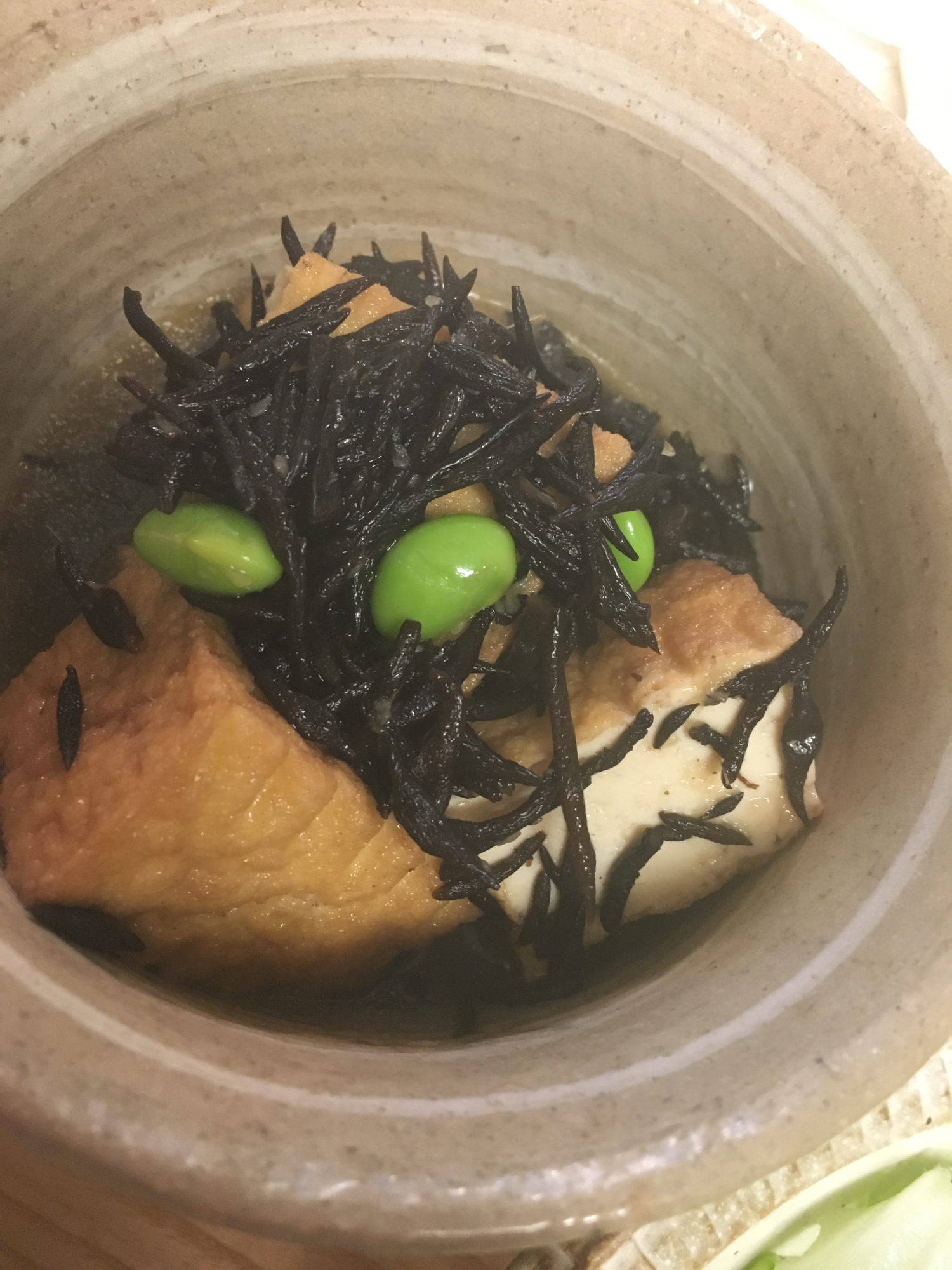 めんつゆで作るひじきと厚揚げの煮物