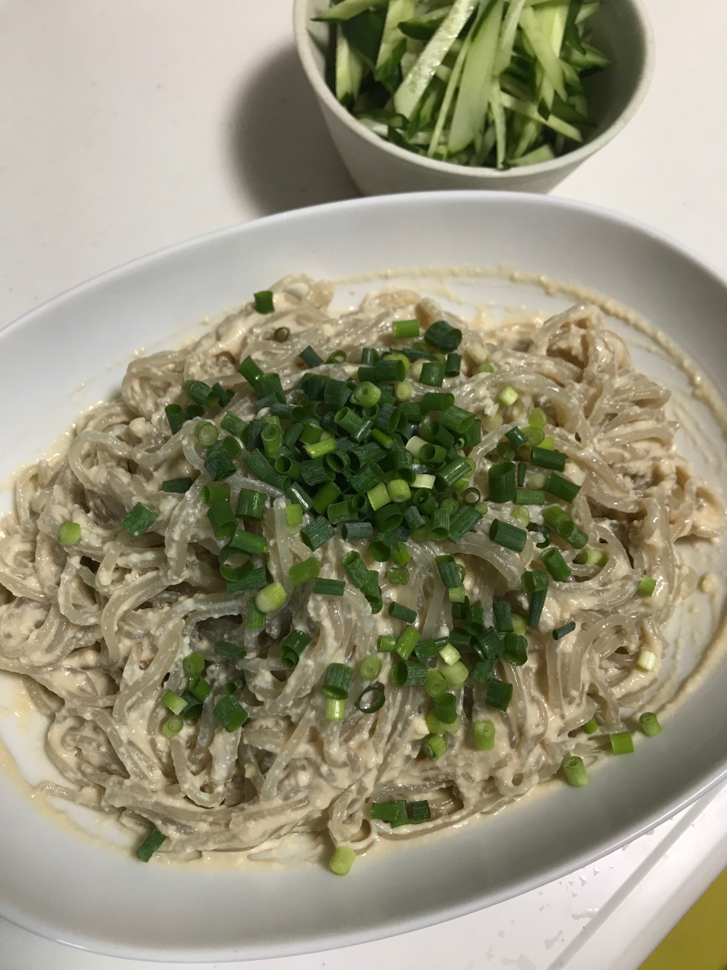 春雨で冷製豆腐パスタ