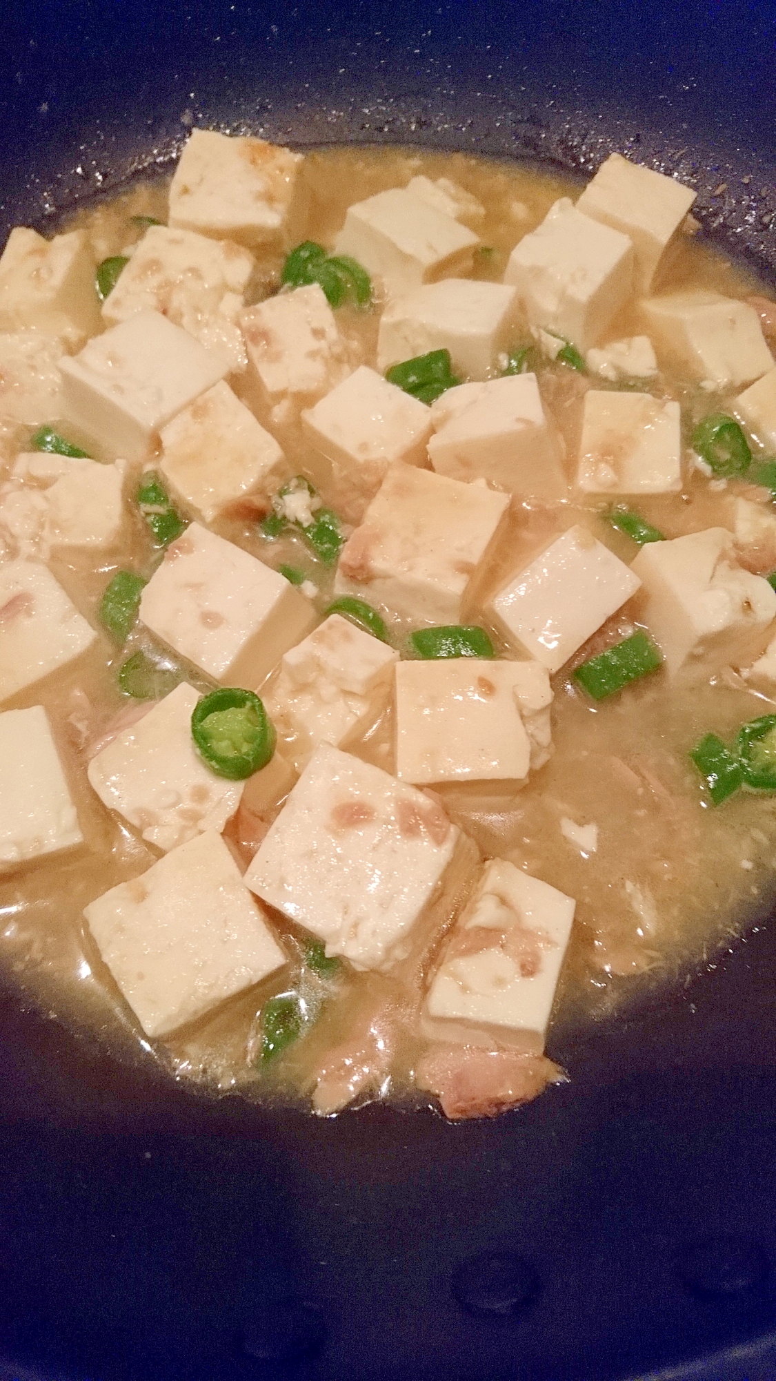 韓国青唐辛子と木綿豆腐のダシダ煮