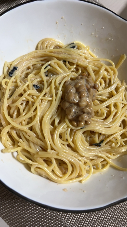 レンジで！明太納豆パスタ＋＋