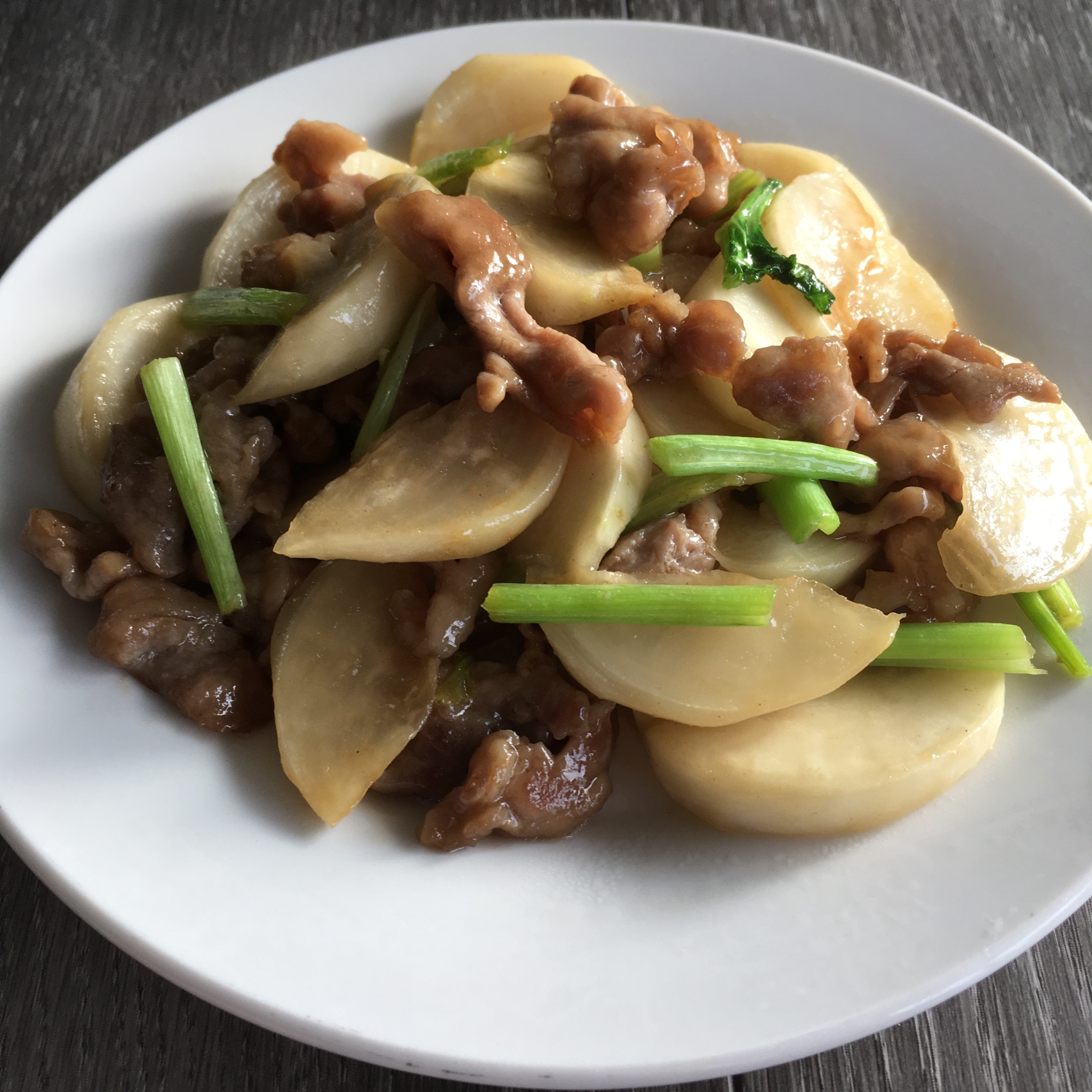 かぶと豚肉の甘辛炒め♪