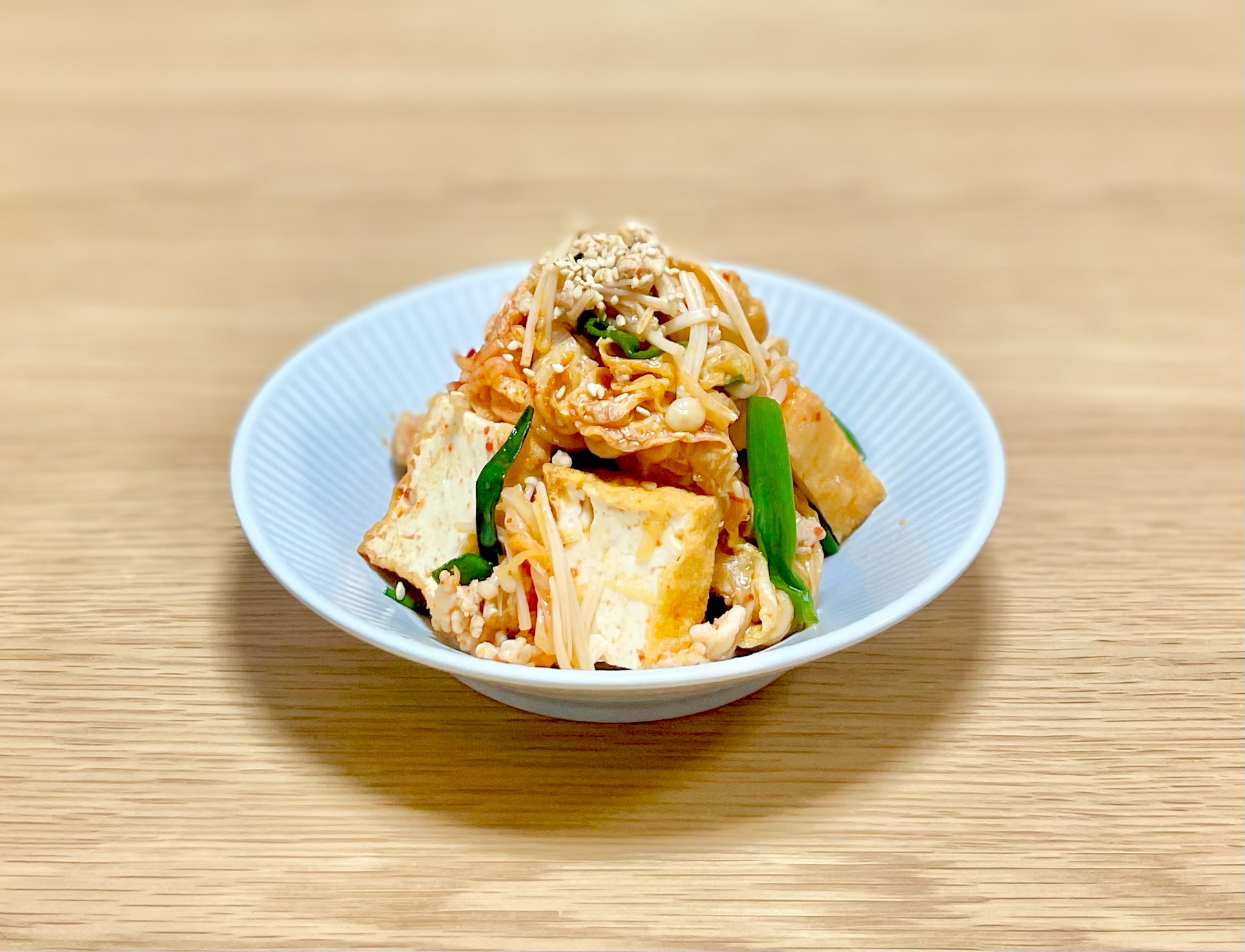厚揚げとキムチの炒め煮