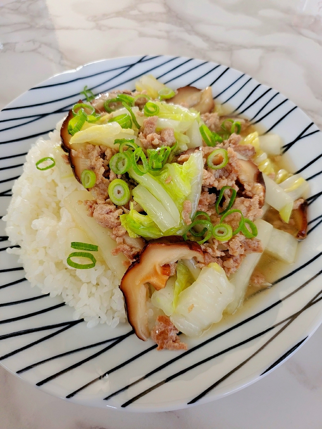 白菜と豚挽肉のあんかけ丼