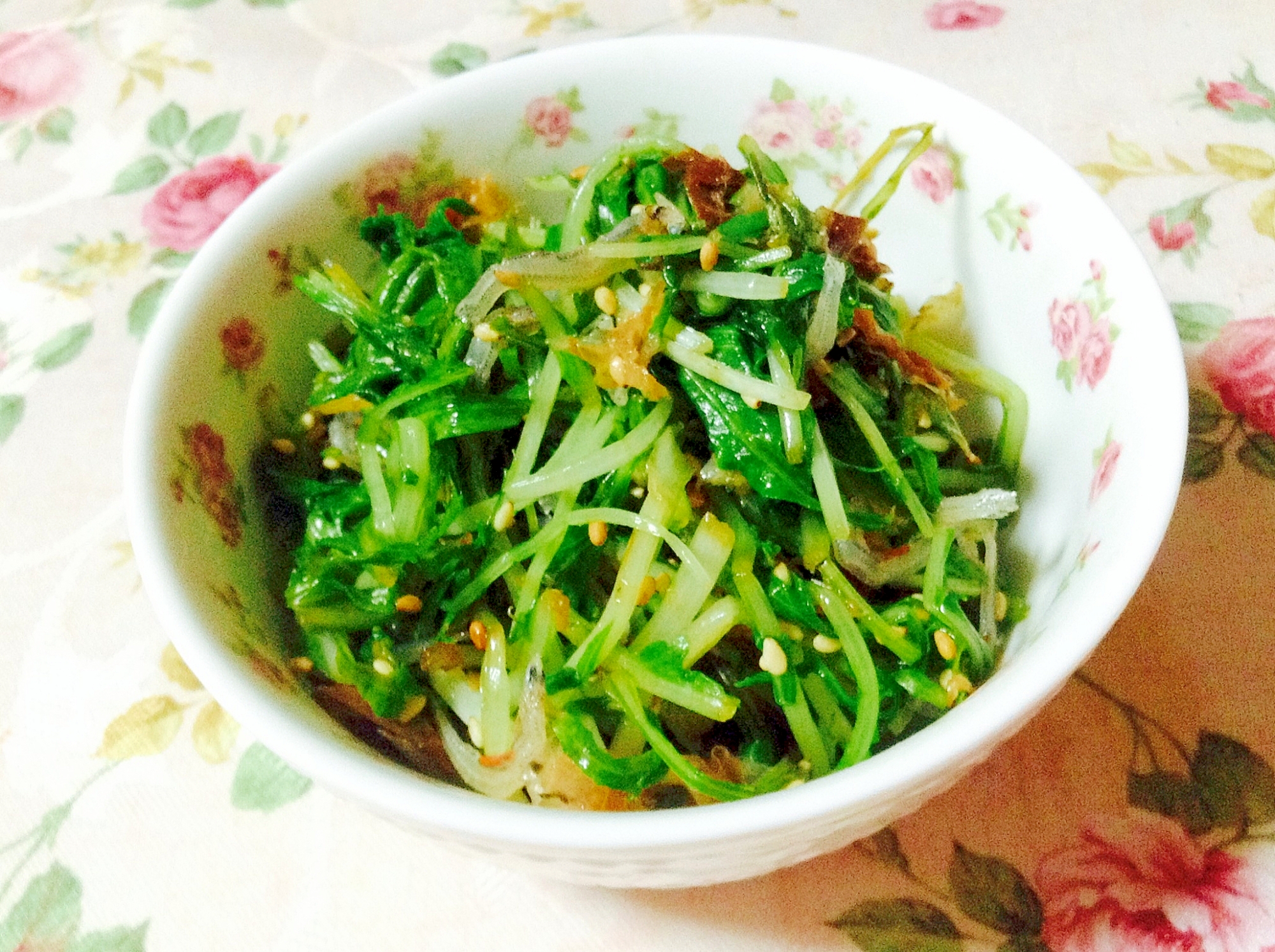 ゴマ油香る♡水菜とジャコの小鉢