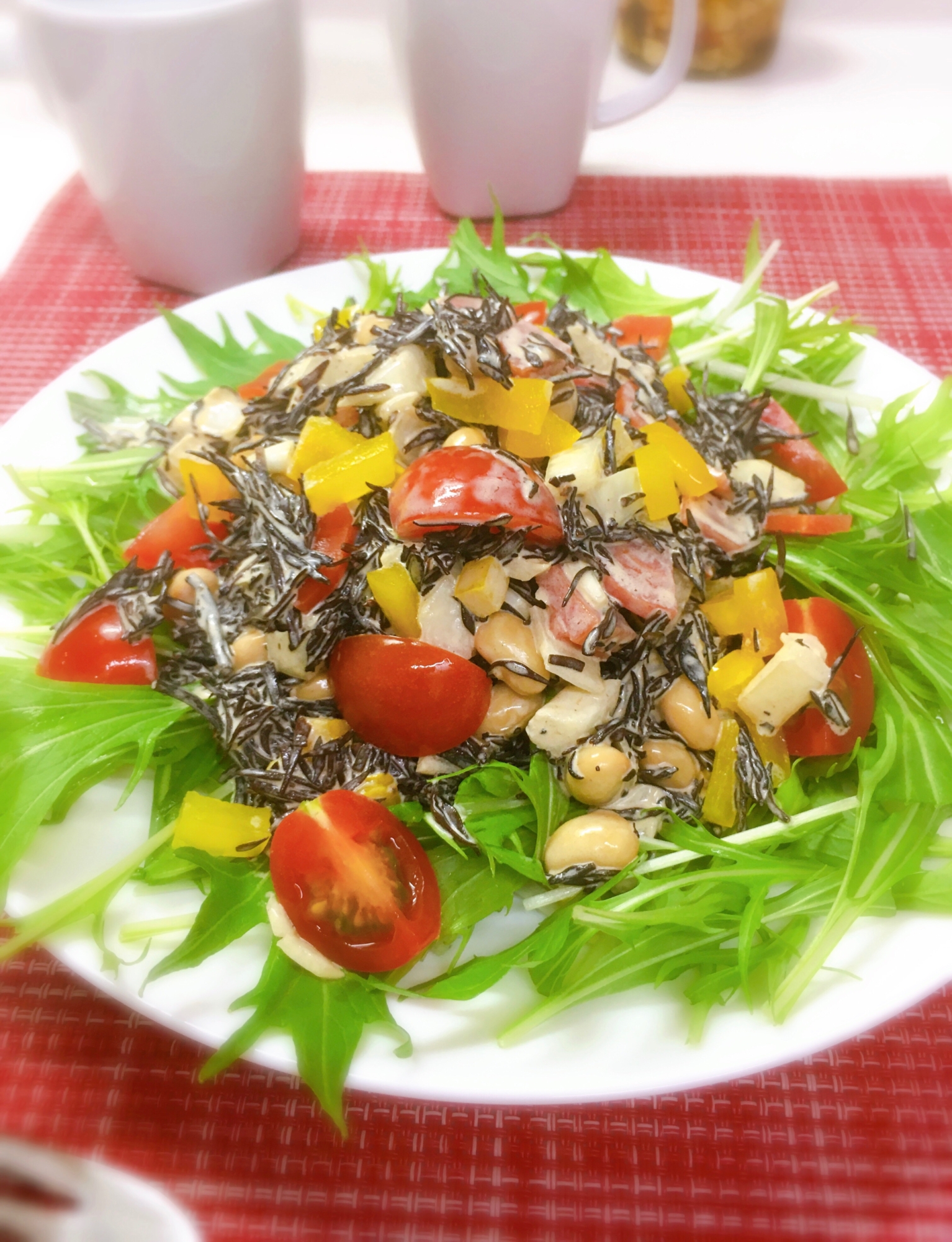 食物繊維たっぷり♡ひじきと蒸し大豆のマヨ醤サラダ