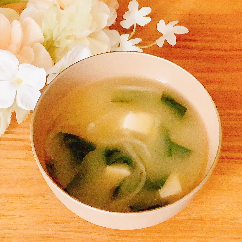 小松菜豆腐もやし♪お味噌汁✧˖°