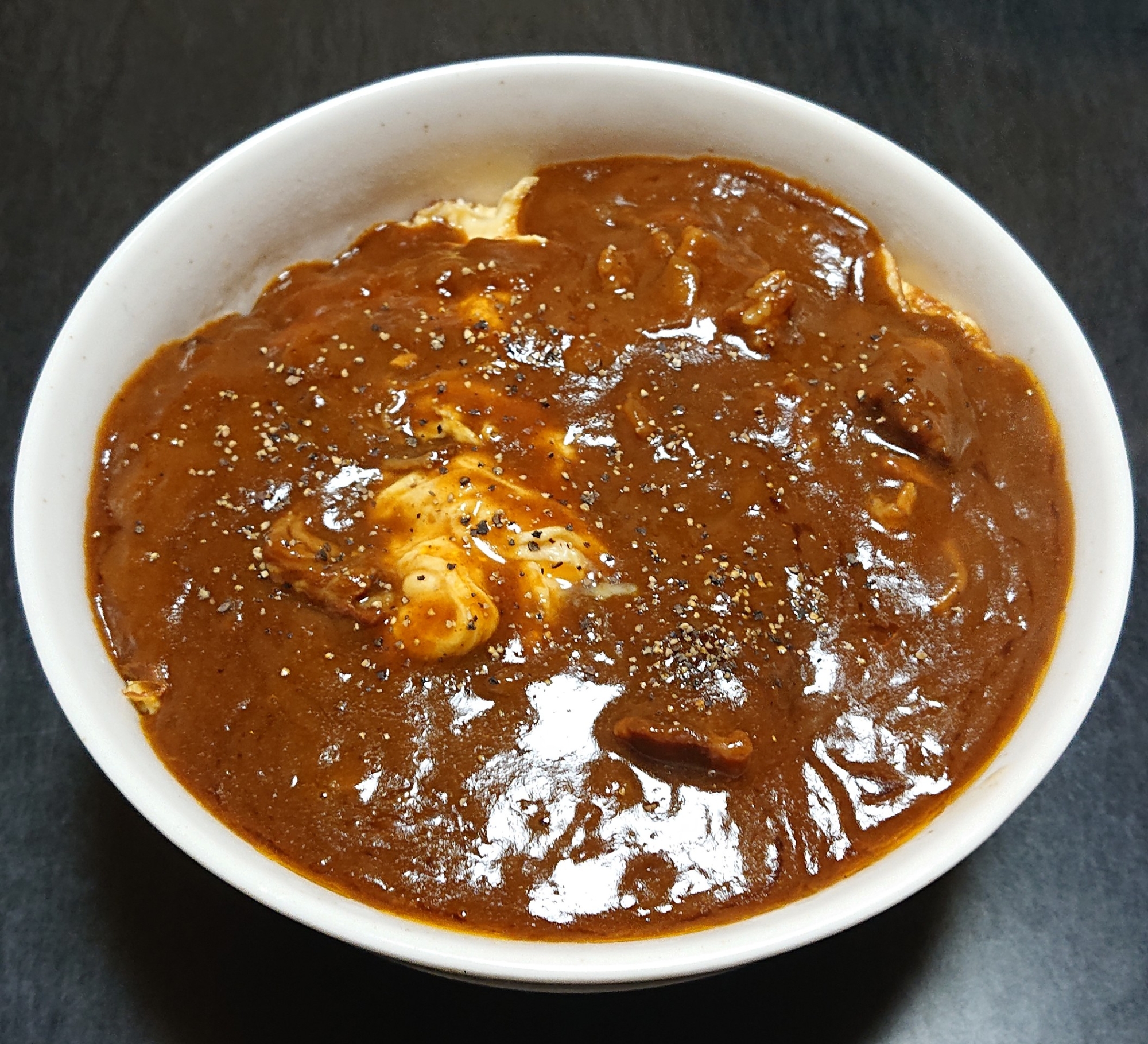 レトルトで☆豆乳オムカレー丼