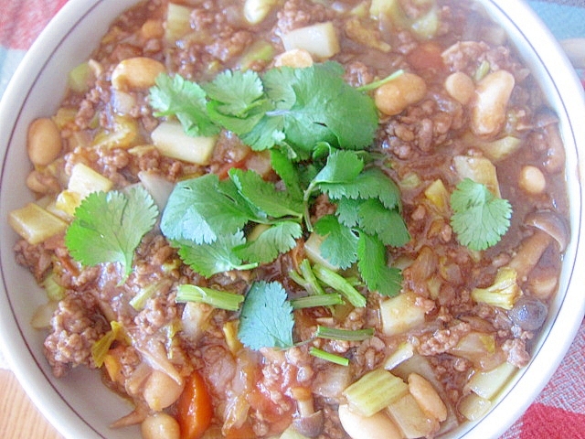 大豆とセロリとパクチーの牛挽肉人参ガパオ レシピ 作り方 By Skip Right 楽天レシピ