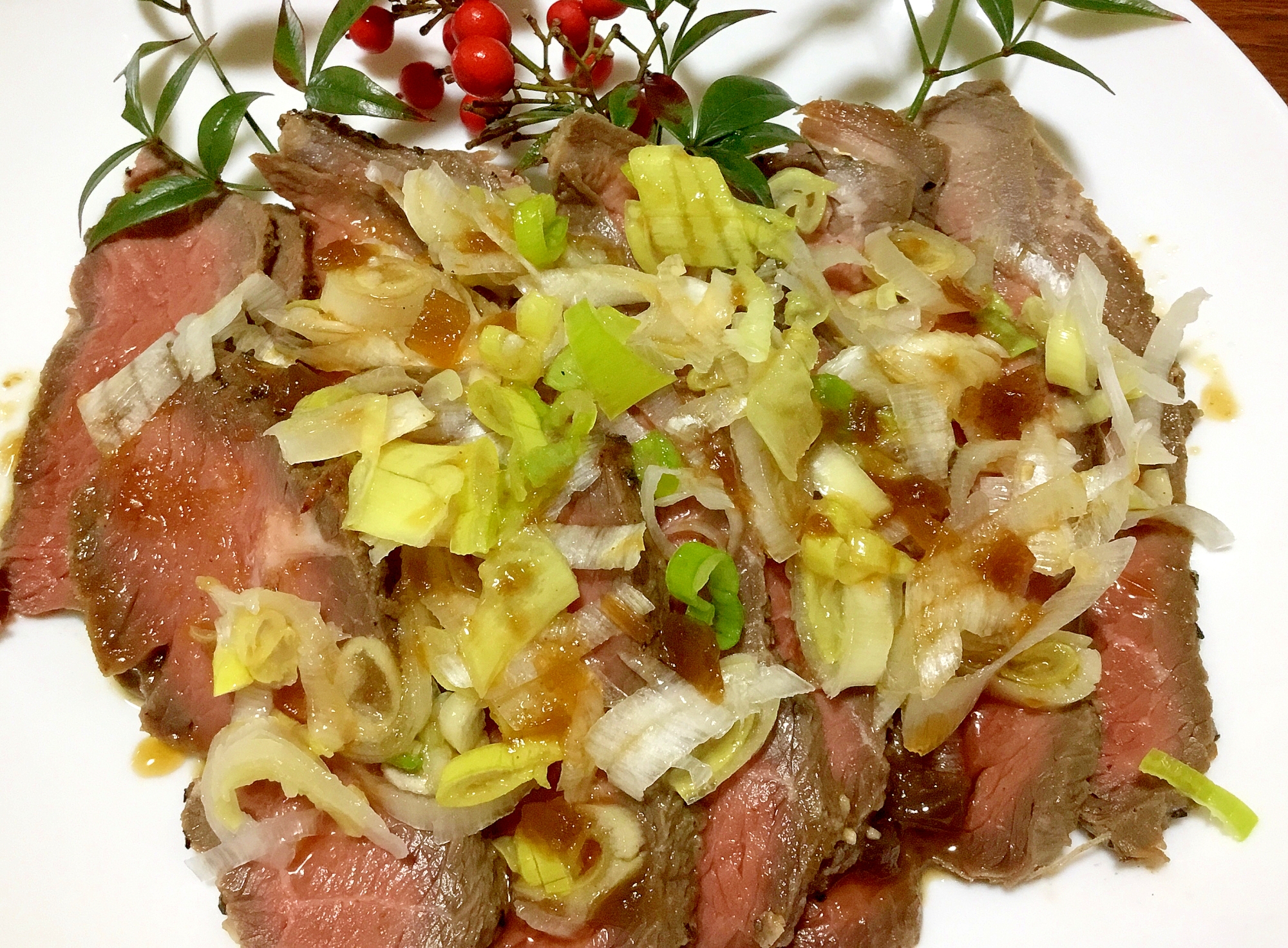 ローストビーフのにんにく醤油