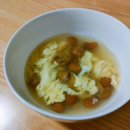 自然なトロミ♡なめこと卵の簡単中華スープ