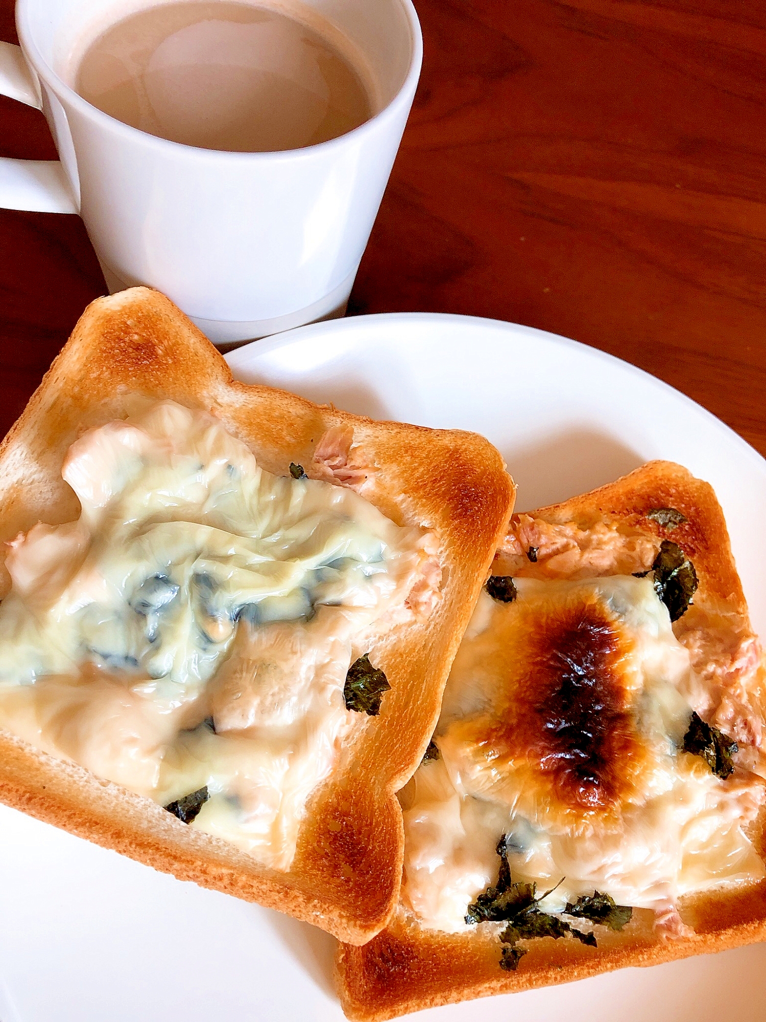 適当朝食！海苔とツナマヨのチーズトースト★