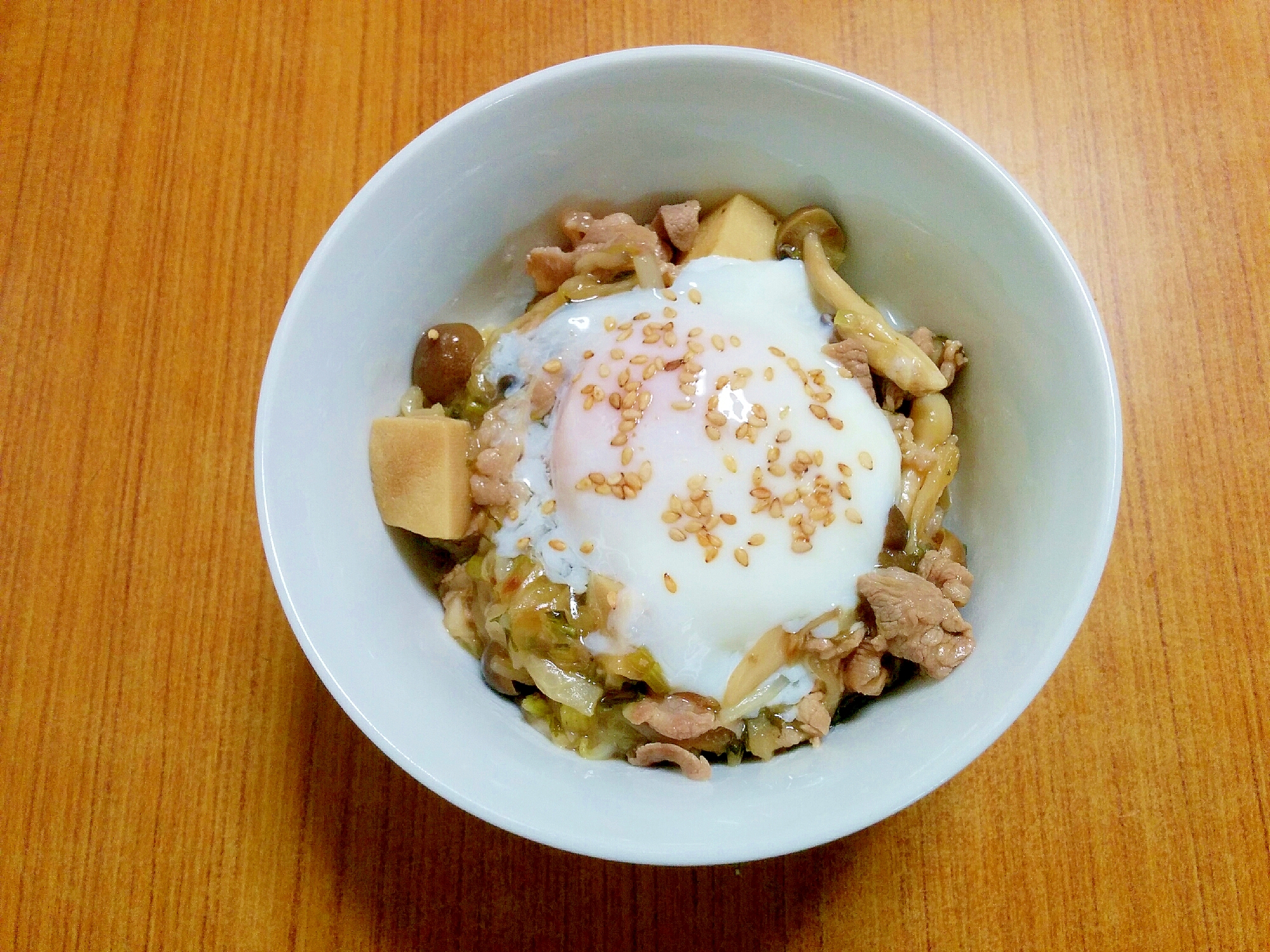 きのこと高野豆腐のあんかけ丼