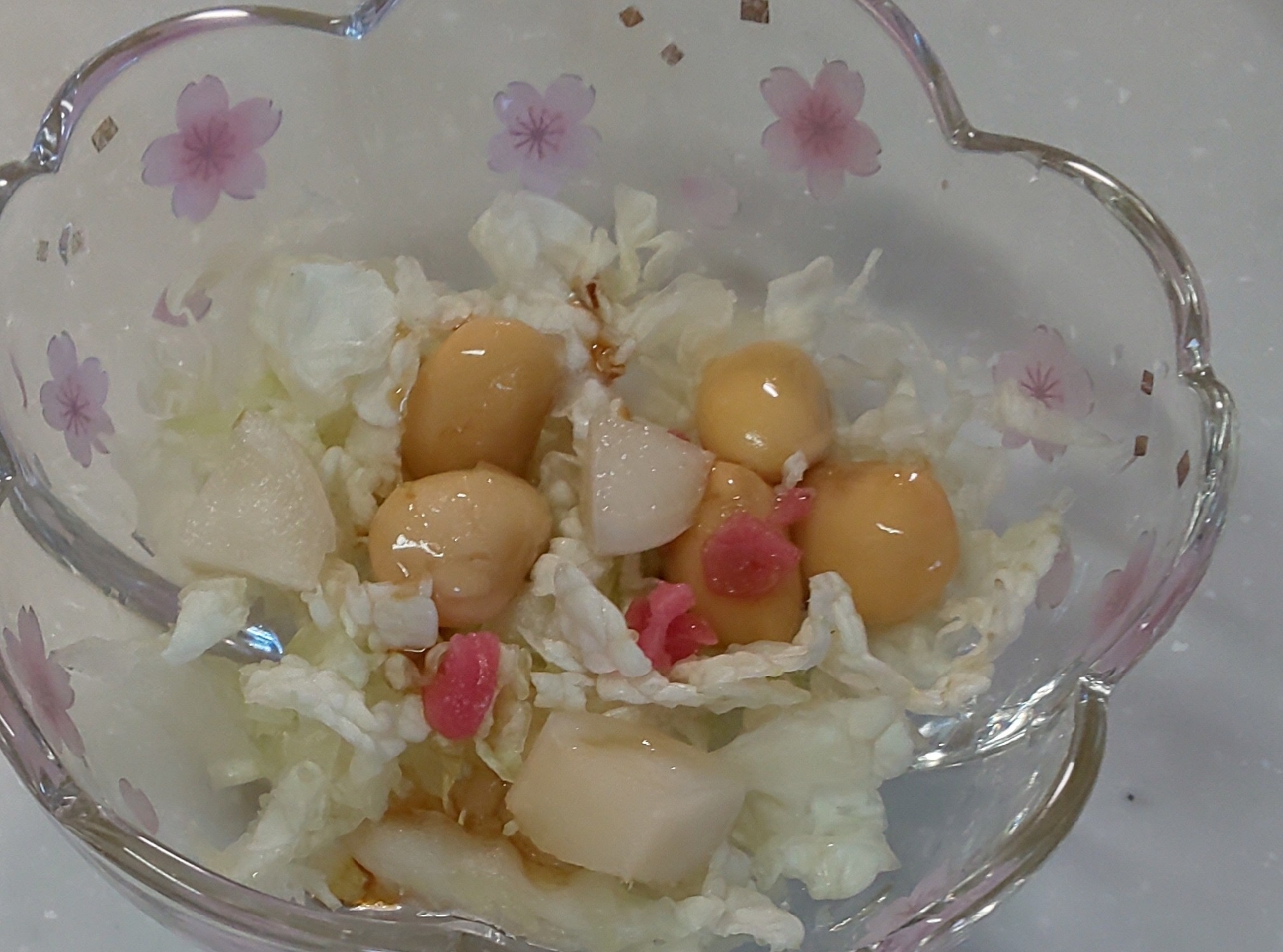 水煮大豆とかぶ☆紅しょうがの白菜サラダ☆