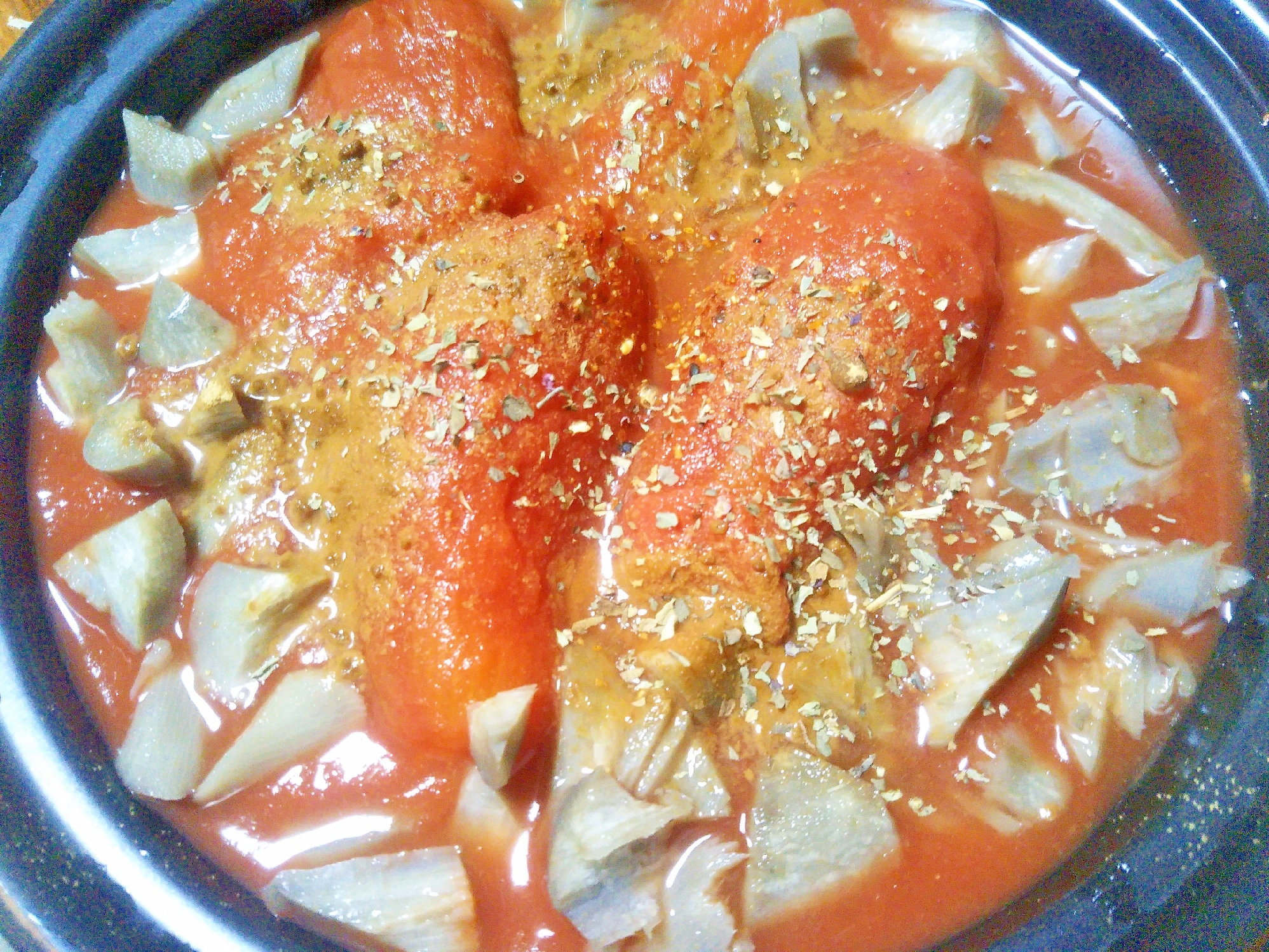 ごぼう&トマトのトマトジュース煮