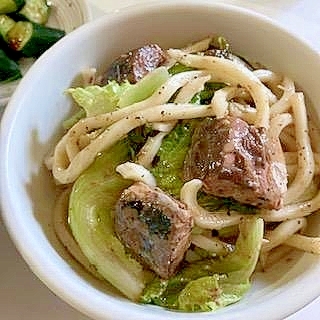 サヴァ缶で 焼うどん