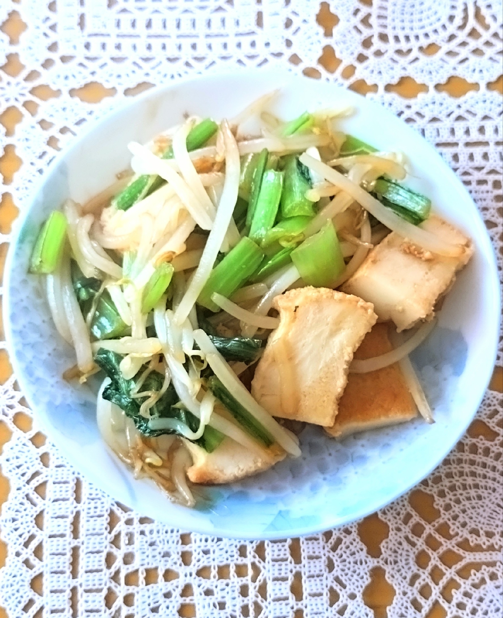 もやしと小松菜と厚揚げのオイスター炒め☆