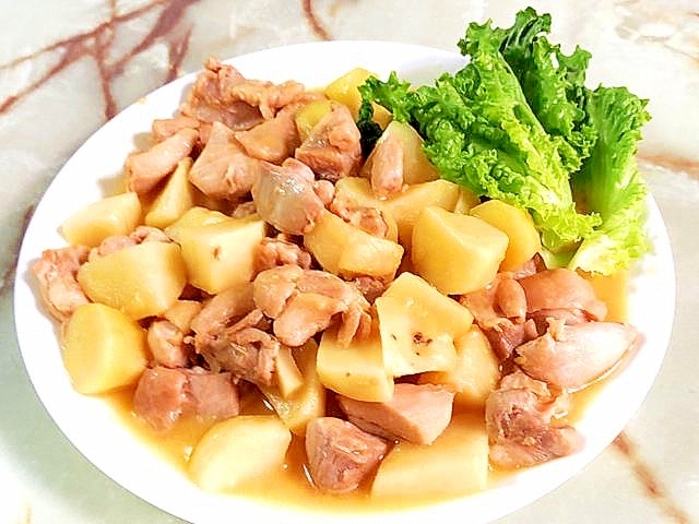 レンジで時短?鶏ももとじゃがいものカルボナーラ風♪