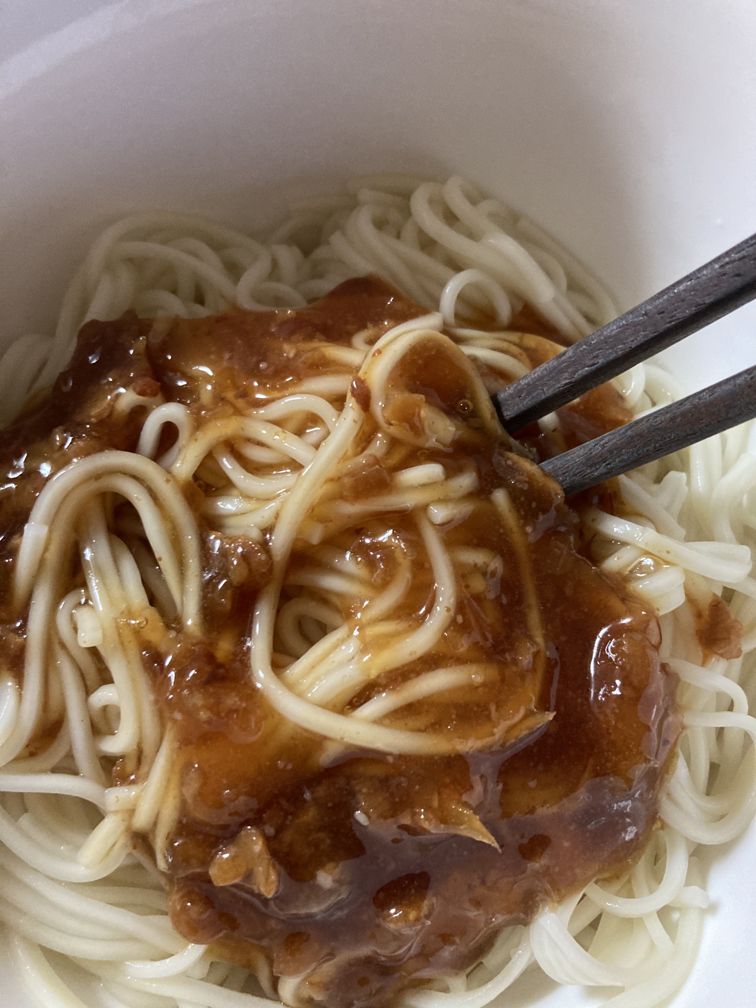 玉ねぎと牛ミンチの素麺