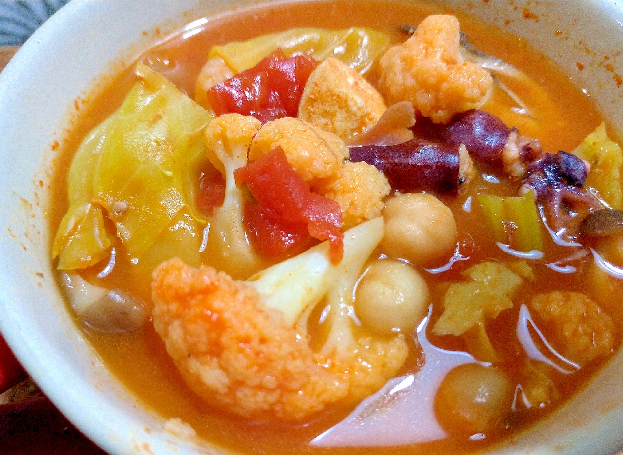 ひよこ豆とカリフラワーのスープ