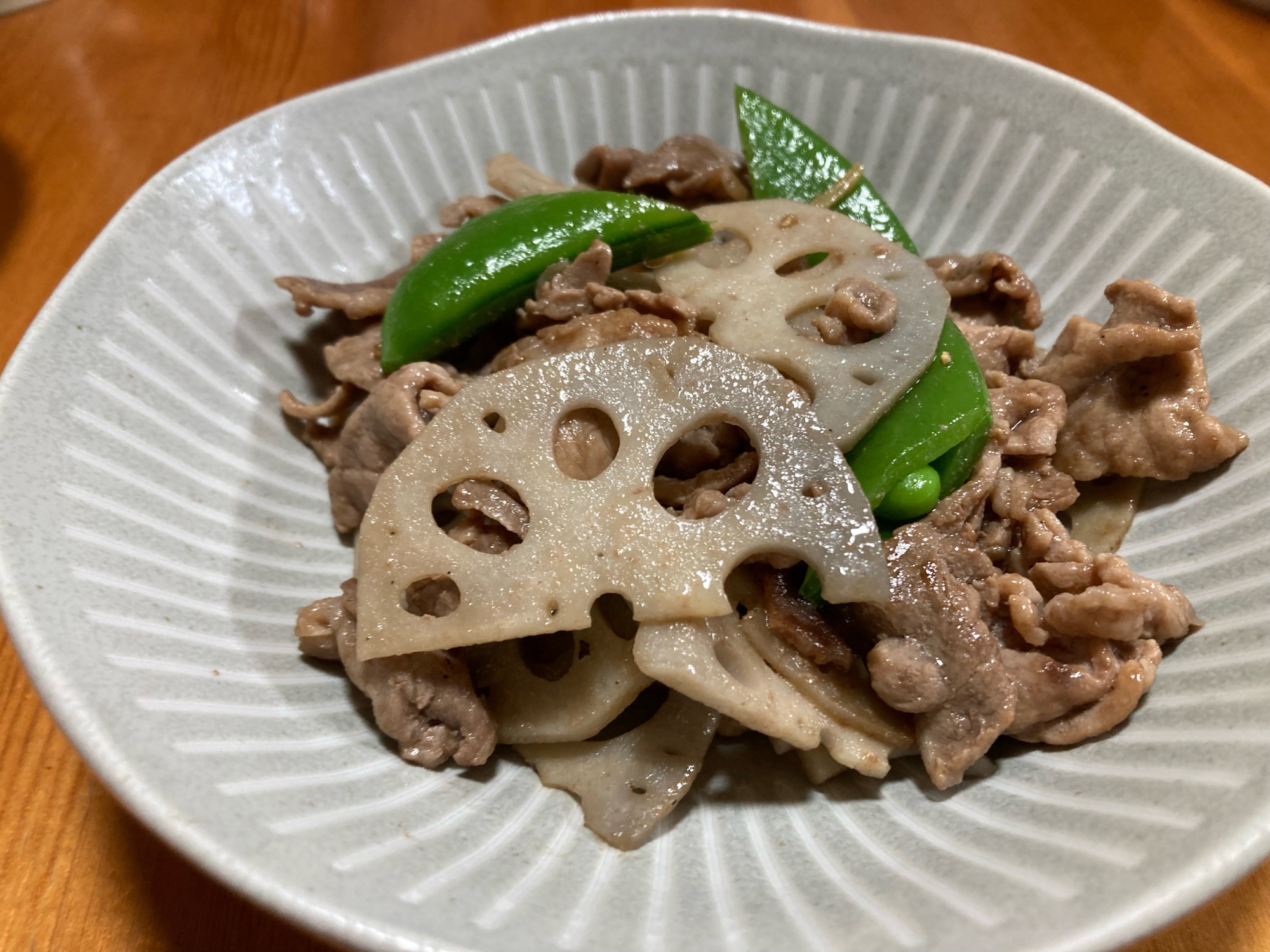 れんこんと豚肉のオイスター炒め