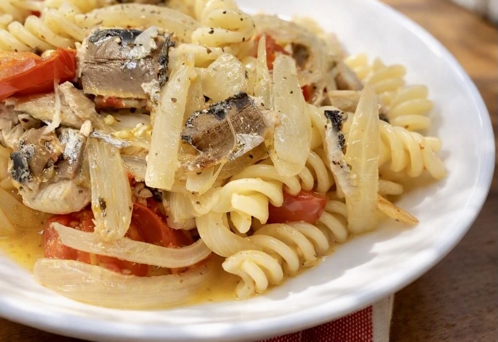 鰯とプチトマトのパスタ