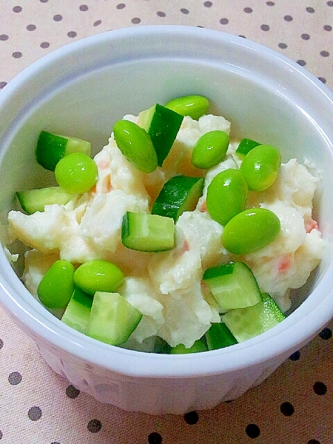 枝豆ときゅうりの彩りポテトサラダ♪