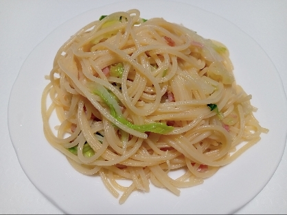 簡単しょうゆバターで白菜ベーコンのパスタ