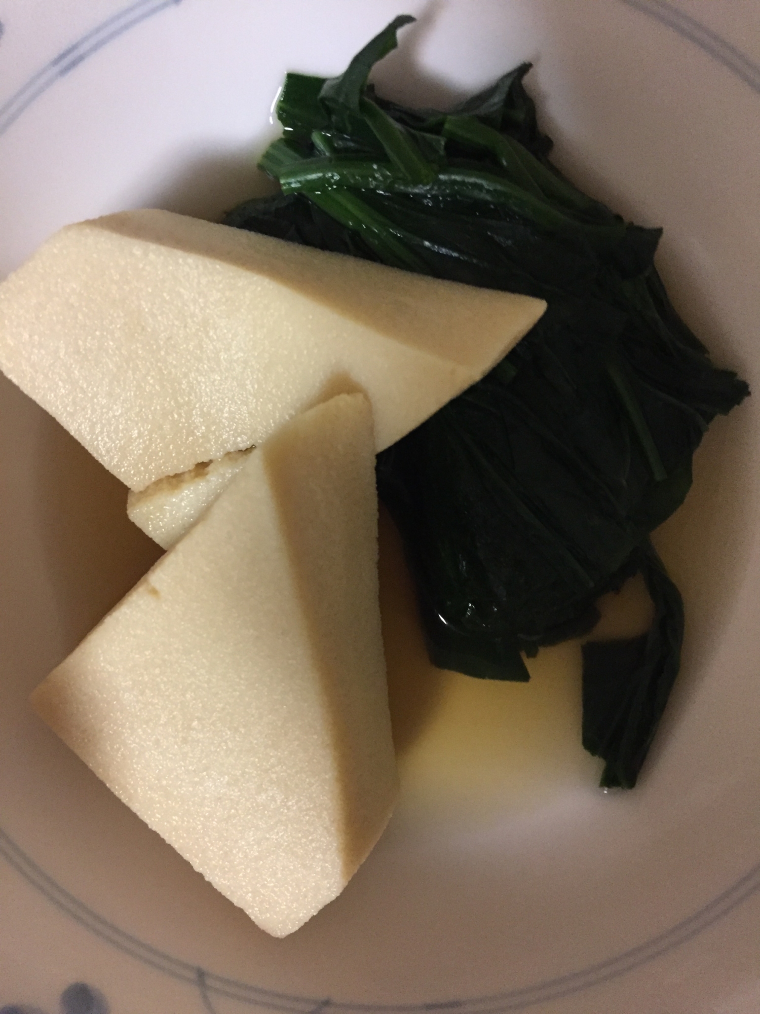 高野豆腐とほうれん草の煮物
