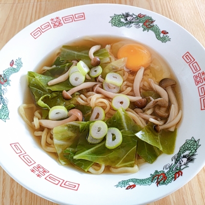 きのことキャベツの醤油ラーメン